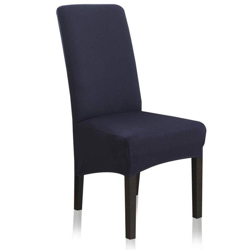 CCTFS Stretch Dining Chair Slipcovers, XL/Oversized Removable Washable Soft Spandex Extra Large Dining Room Chair Covers for Kitchen Hotel Table Banquet Solid Color (2 Per Set, Navy) - Image 1